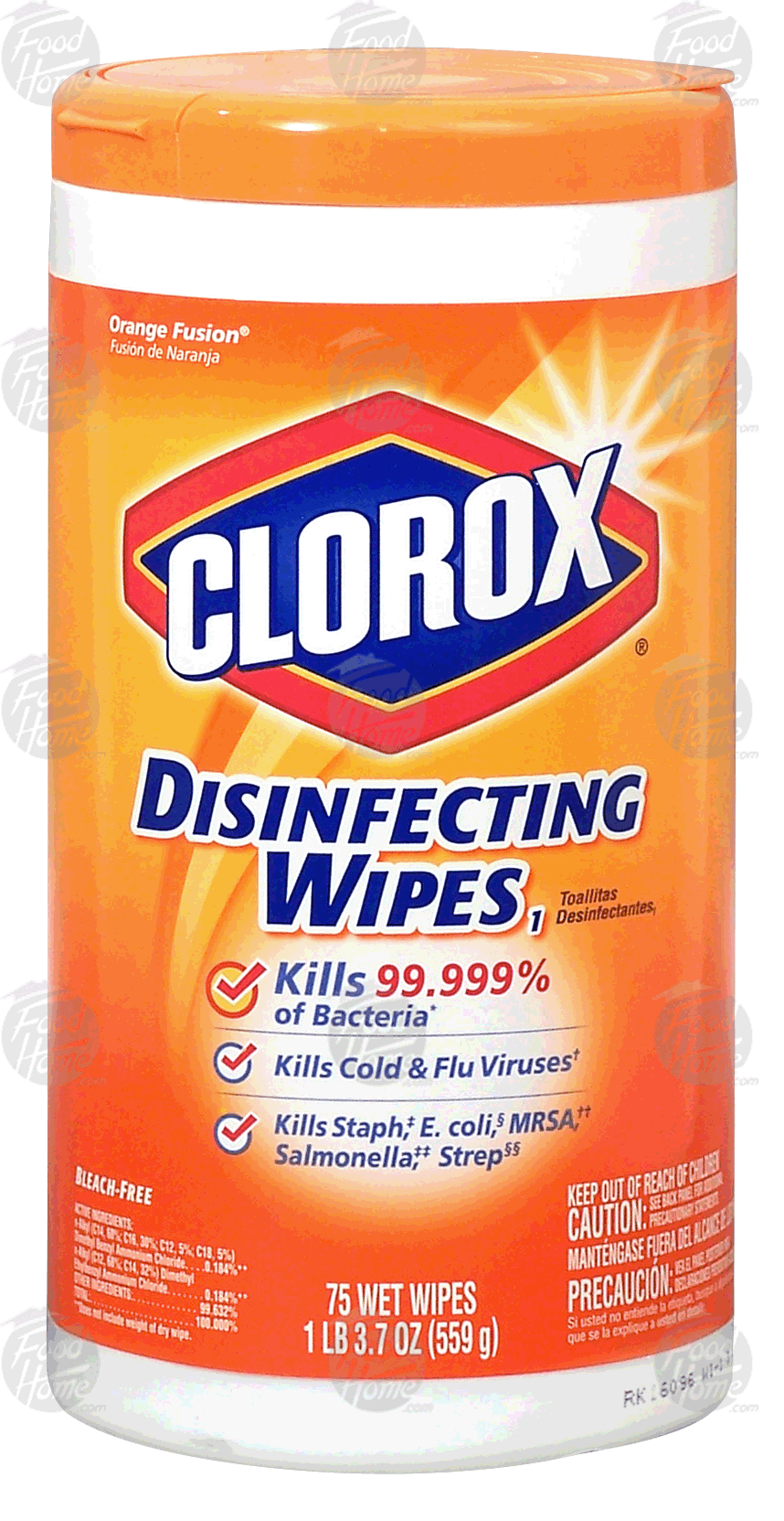 Clorox&nbsp;&nbsp;disinfecting wet wipes, bleach-free, orange fusion, 7 x 8-inch wipes Full-Size Picture